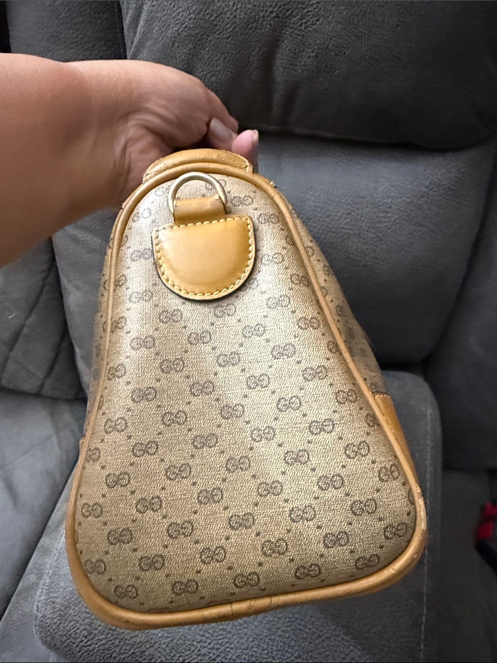 Gucci Classic Monogram Beige and Tan Satchel - Picture 6 of 11